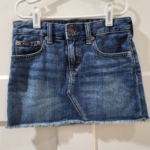Polo Ralph Lauren Frayed Cotton Denim Skirt